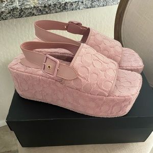 Brand new size 9.5 coach Terry cloth platforms. Make an offer. Never worn